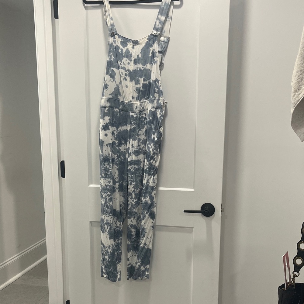 Michael Stars Navy and White Tie-Dye Jumpsuit